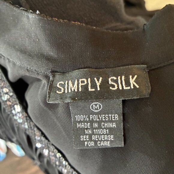 Black Semi-Sequined Simply Silk Cocktail Dress - Picture 3 of 3